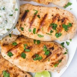 coconut lime chicken on a plate