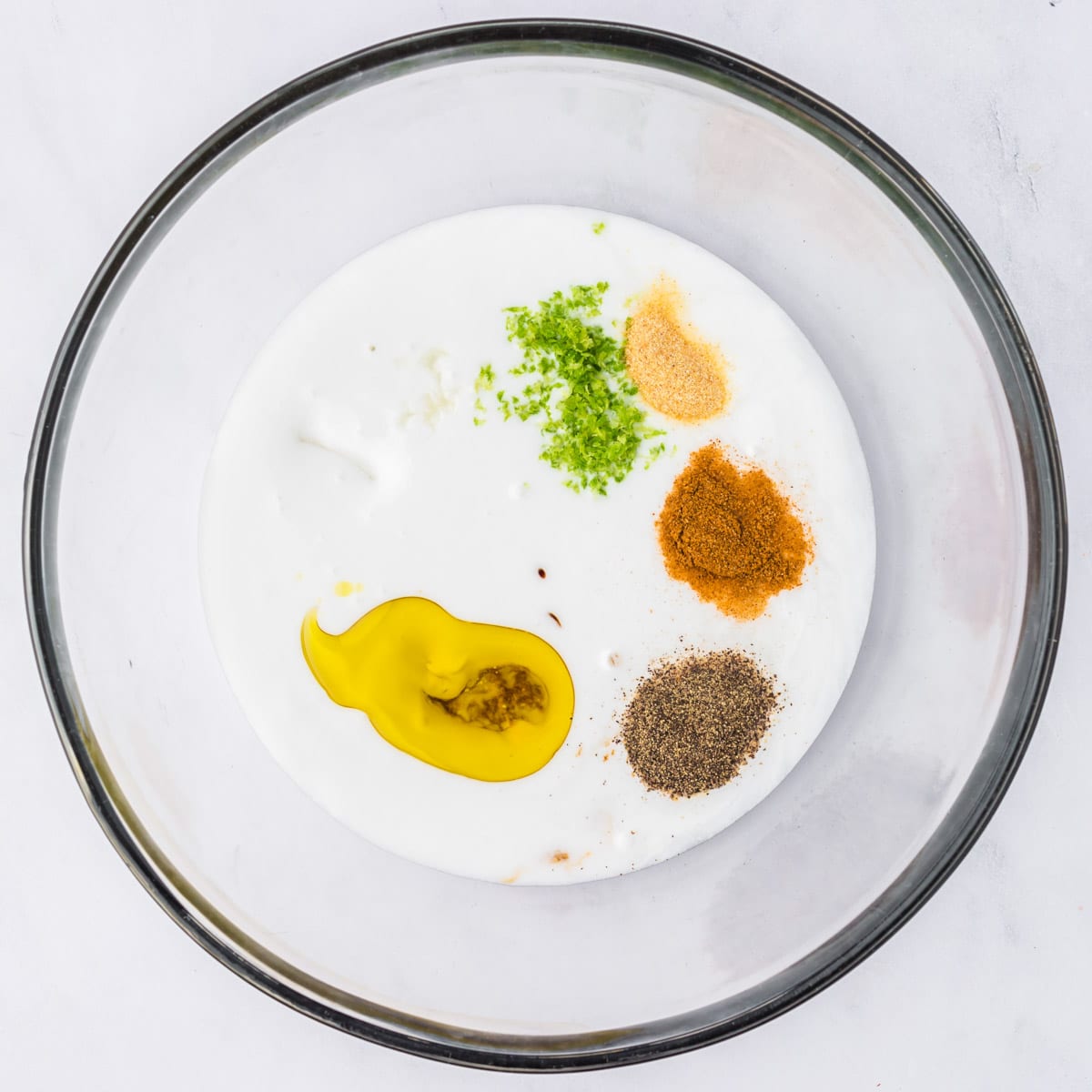 ingredients for coconut lime marinade in a bowl