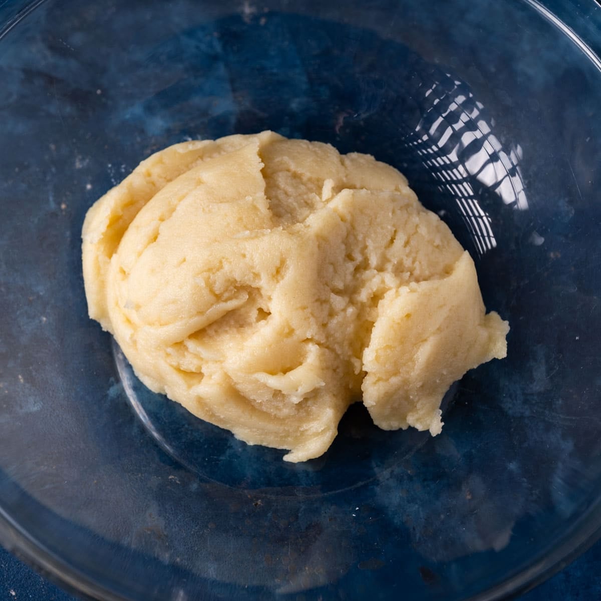 cruller dough base in a bowl