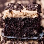 a piece of mexican chocolate cake on a spatula