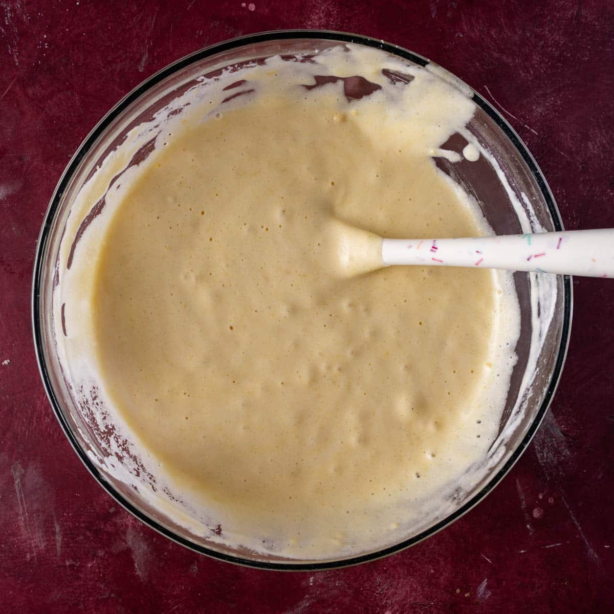 cake batter in a bowl