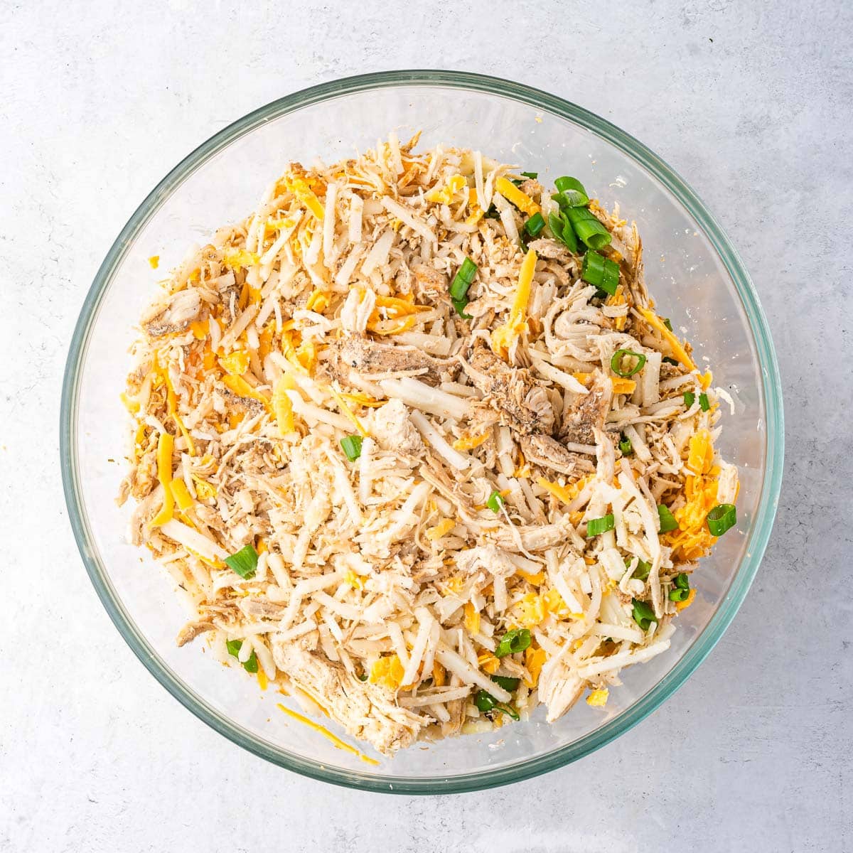 mixture for chicken casserole in a bowl