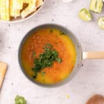 seasoned butter sauce in a saucepan