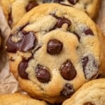closeup of chocolate chip cookie