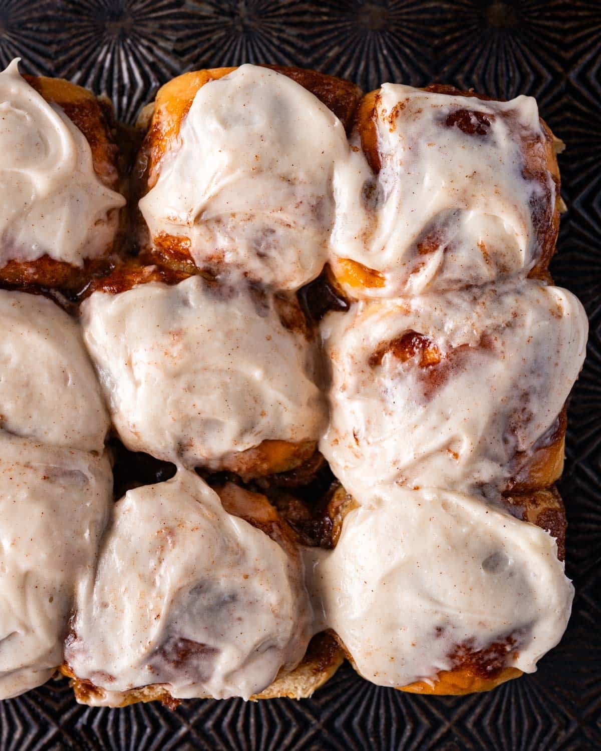overhead view of hawaiian roll cinnamon rolls