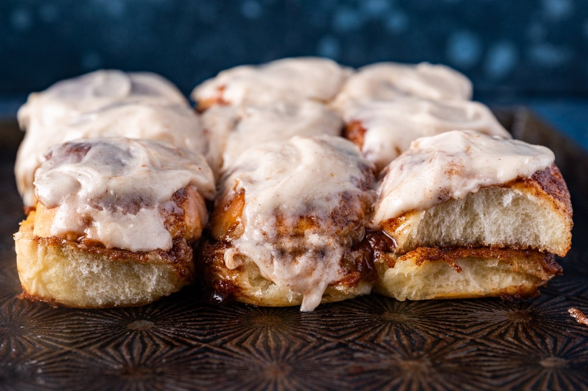 slider cinnamon rolls on a table