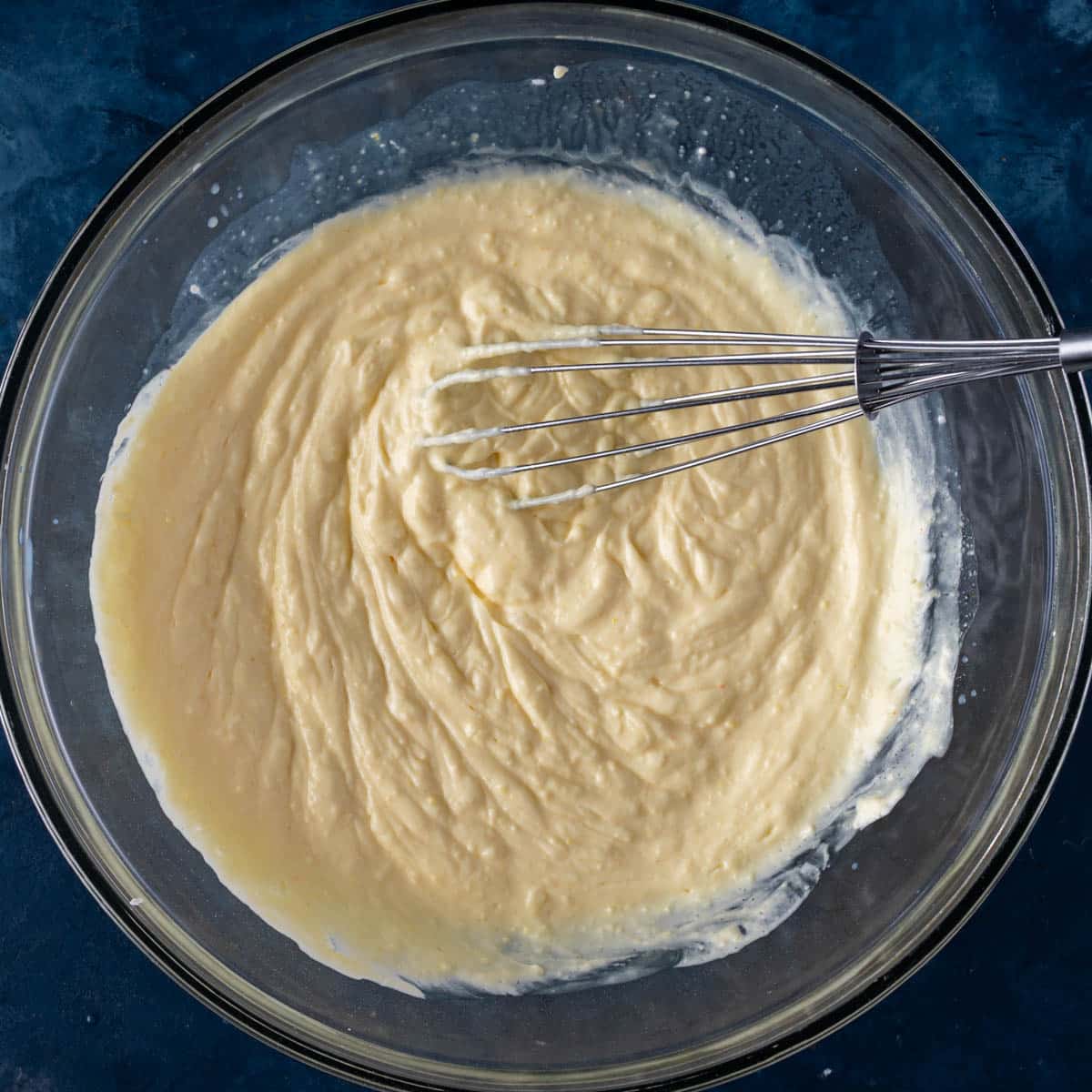 pudding and sour cream mixture in a bowl