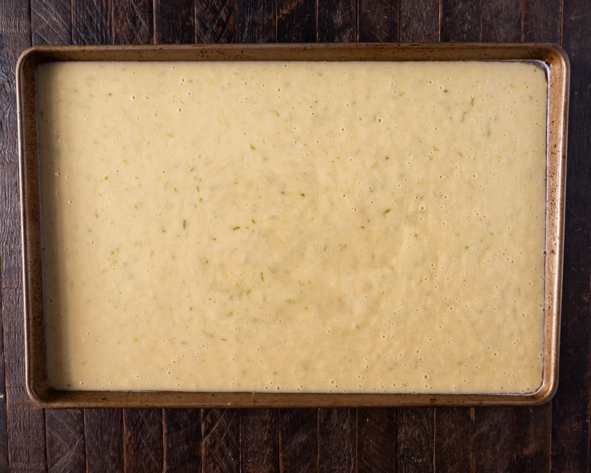 unbaked lime sheet cake