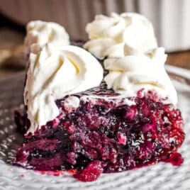 bing cherry salad on a plate with cool whip