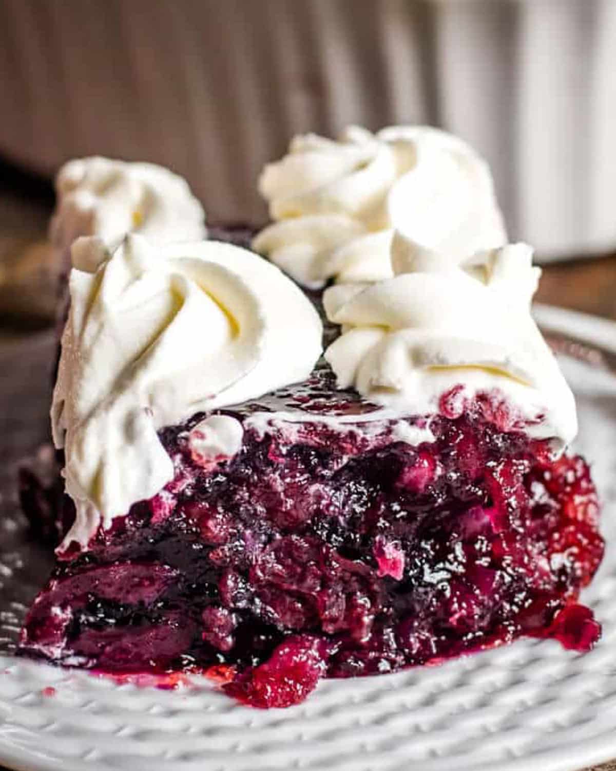 bing cherry salad on a plate with cool whip