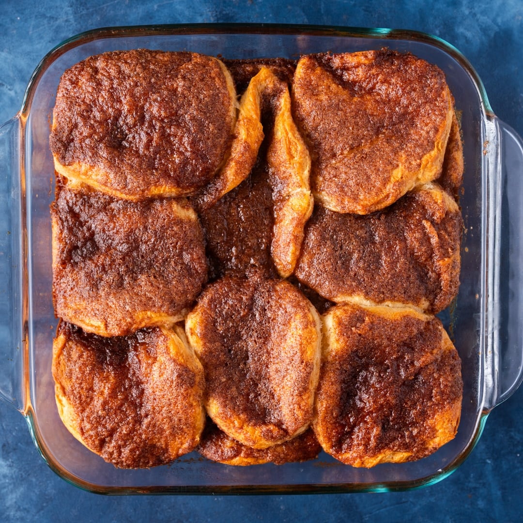 cinnamon biscuit bake in a pan