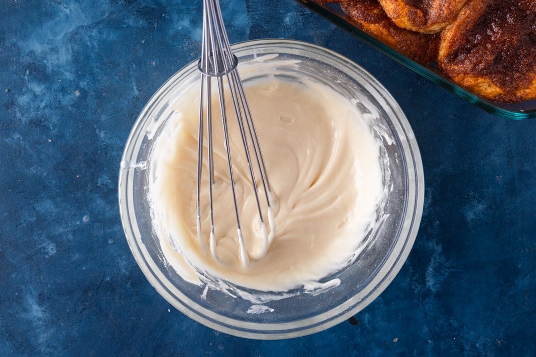 powdered sugar glaze on a table