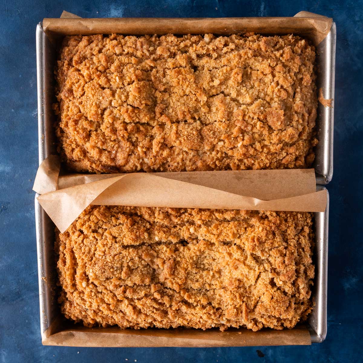 baked zucchini bread in two pans