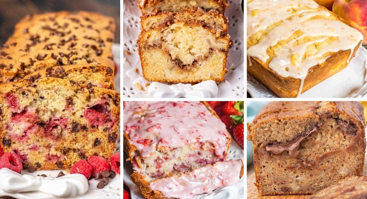 collage of fruit breads