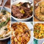collage of easy slow cooker meals
