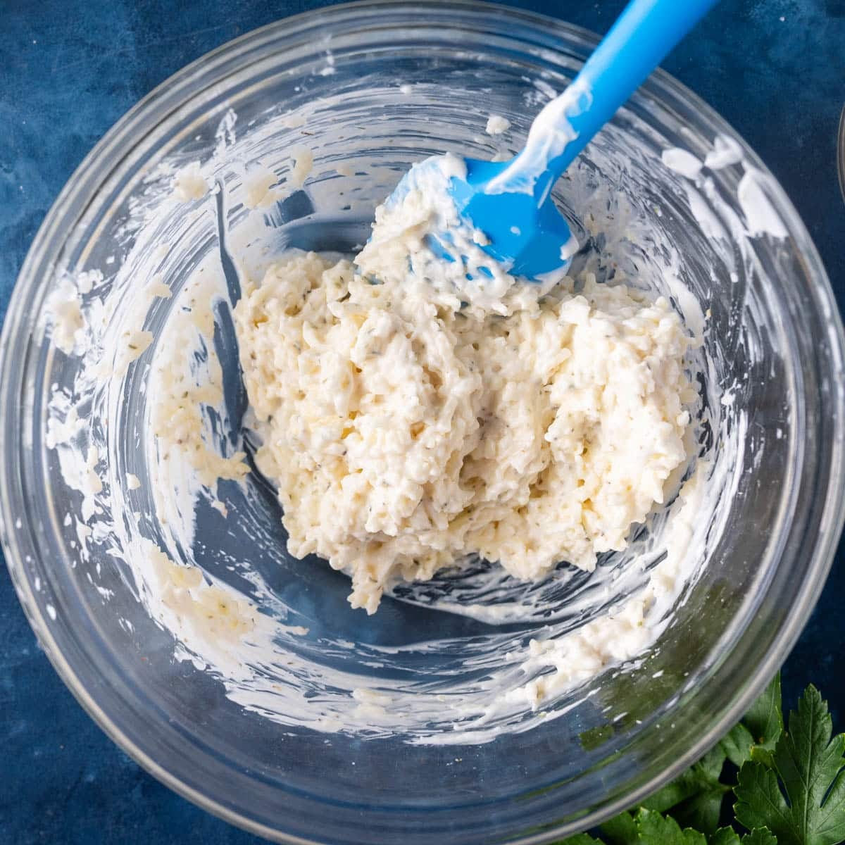 cheese mixture for garlic bread in a bowl