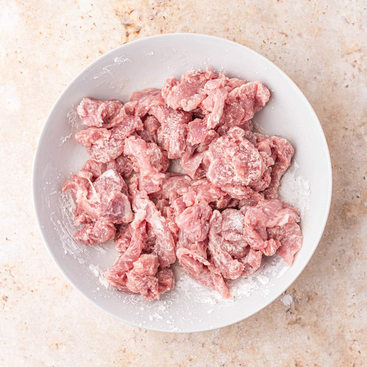 pork tenderloin tossed in cornstarch
