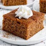 a piece of apple cider cake on a plate