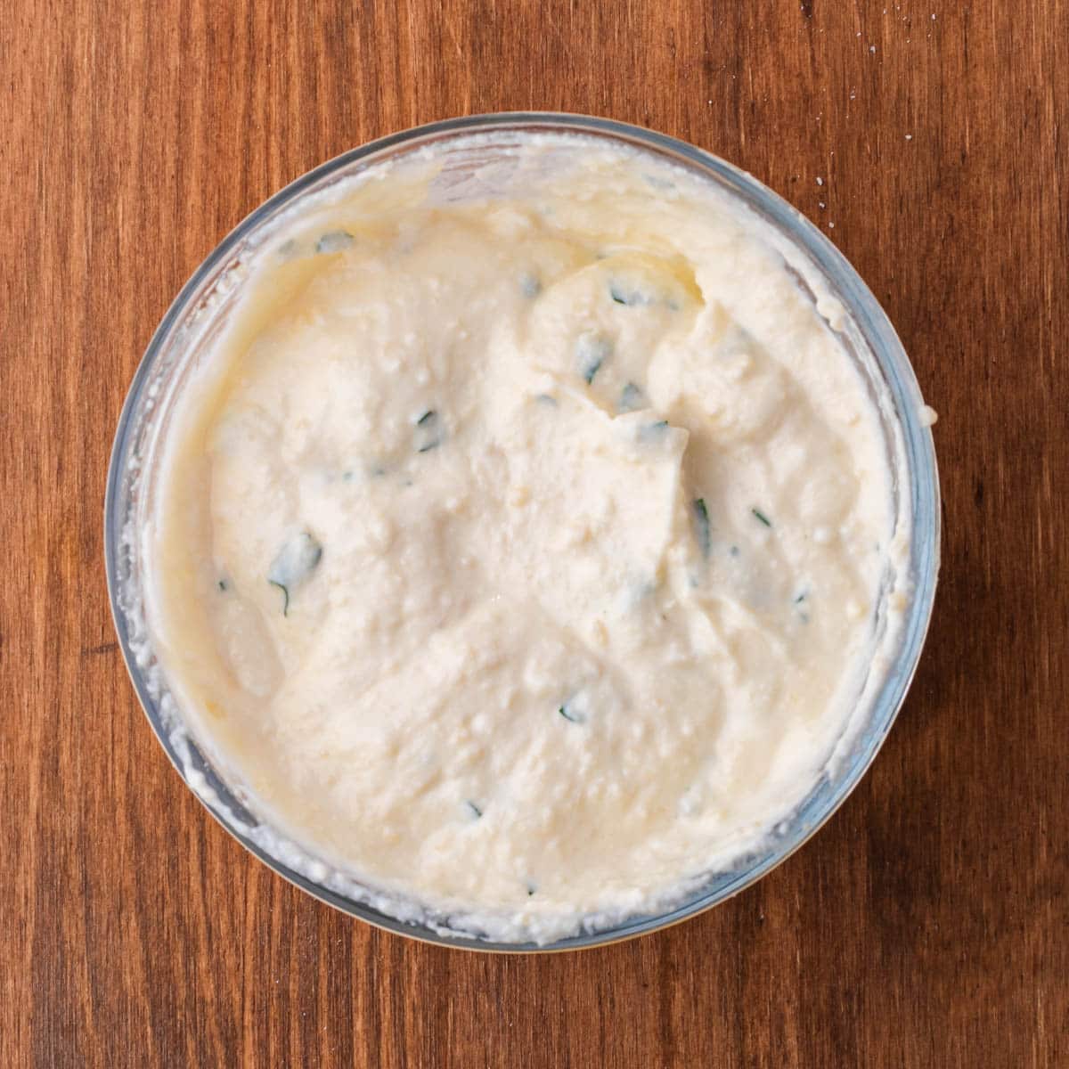 ricotta mixture in a bowl on a table