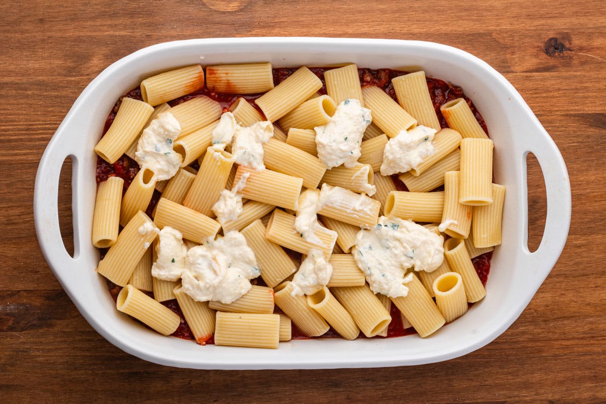 unbaked rigatoni casserole