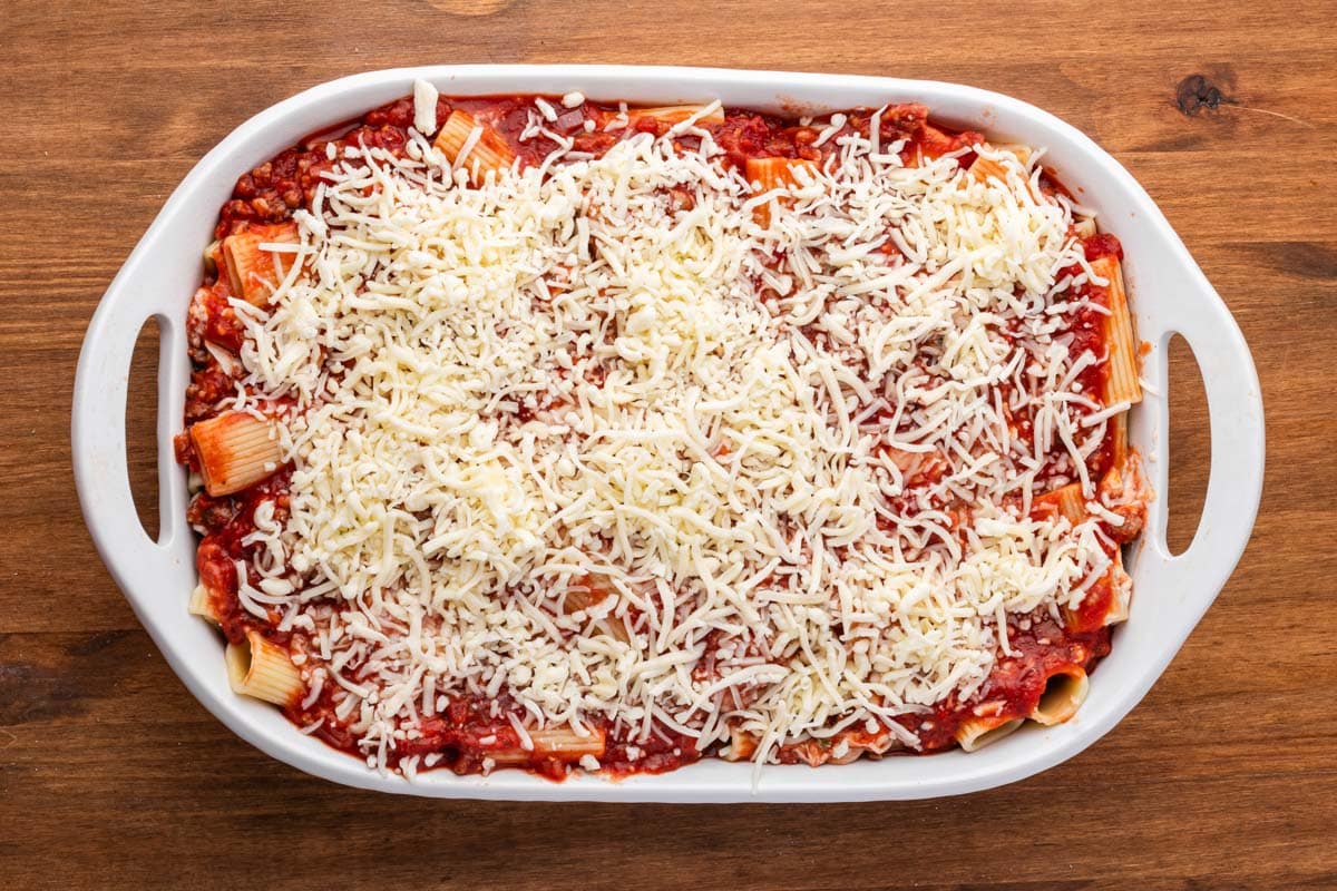 unbaked rigatoni casserole