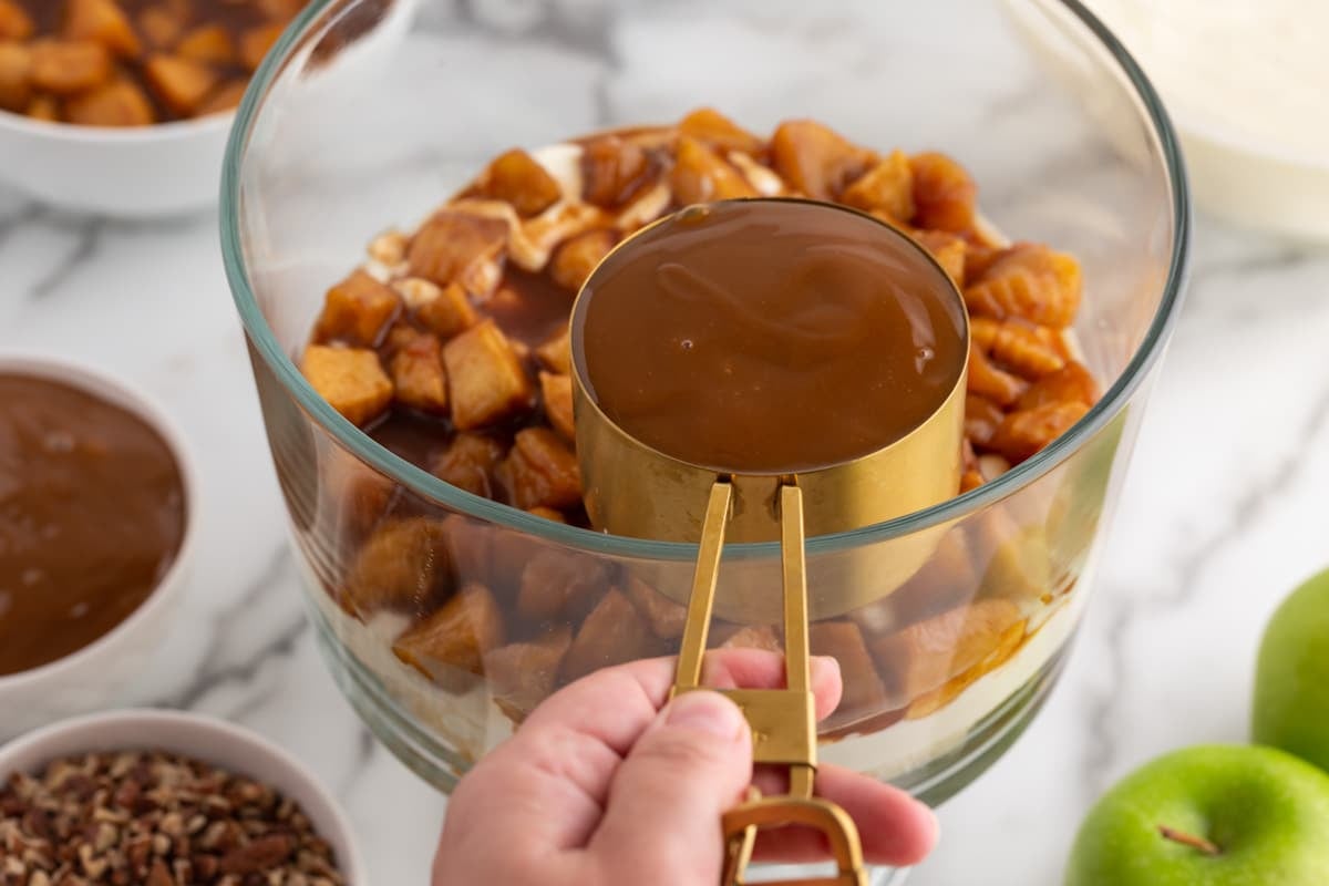 caramel in a measuring cup