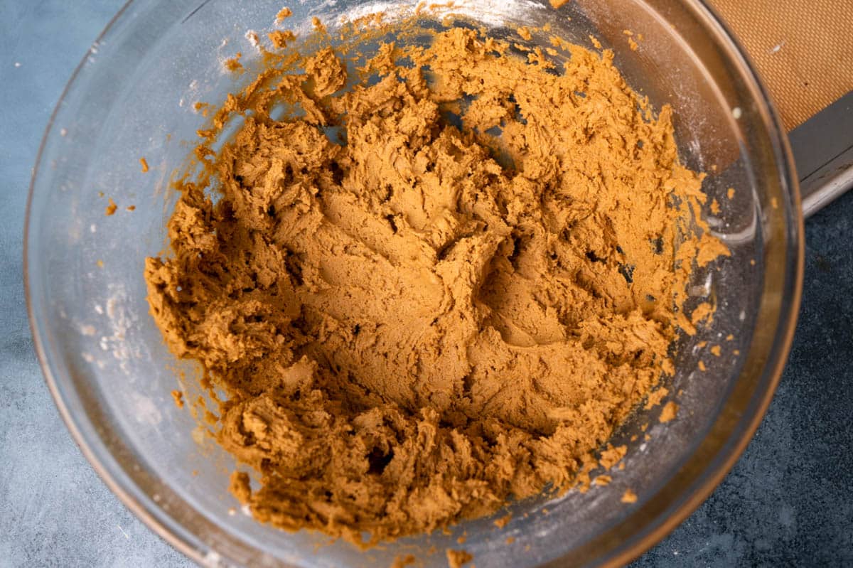 molasses cookie dough in a bowl