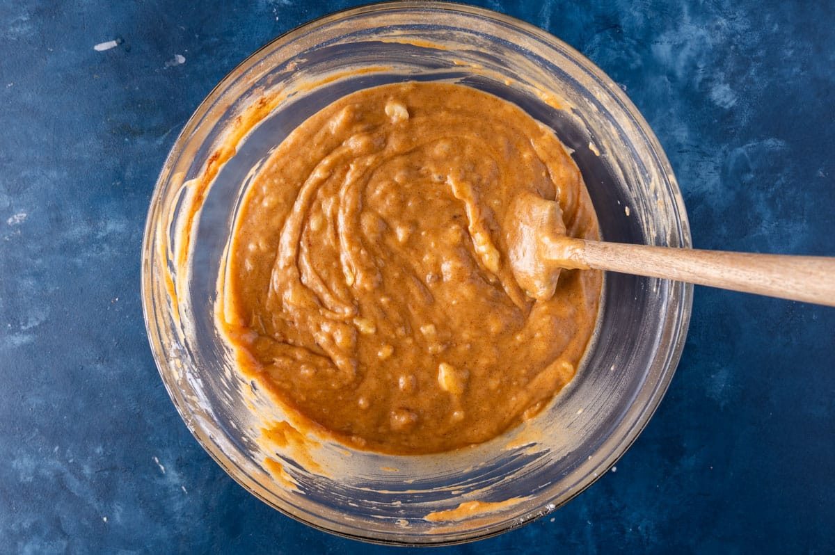 muffin batter in a bowl