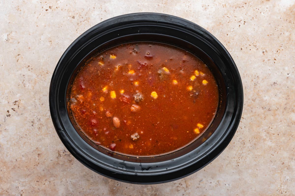 taco soup in a slow cooker