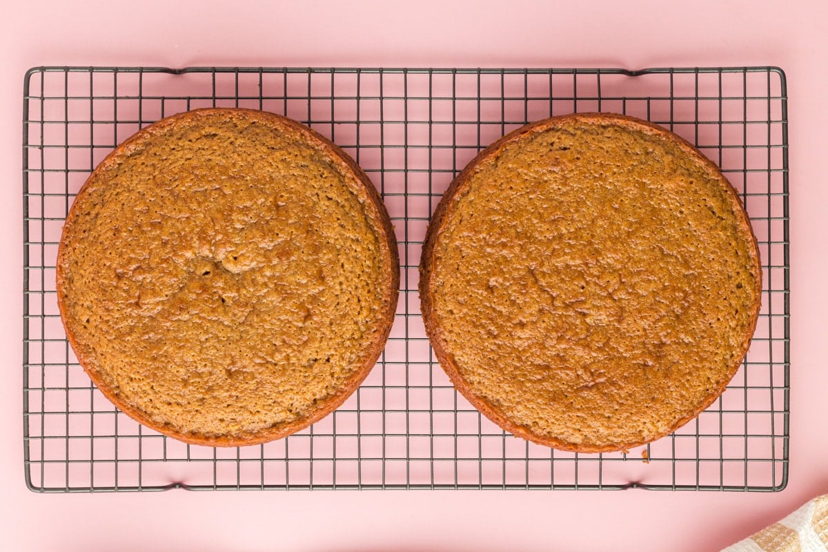 baked applesauce cakes on a wire rack