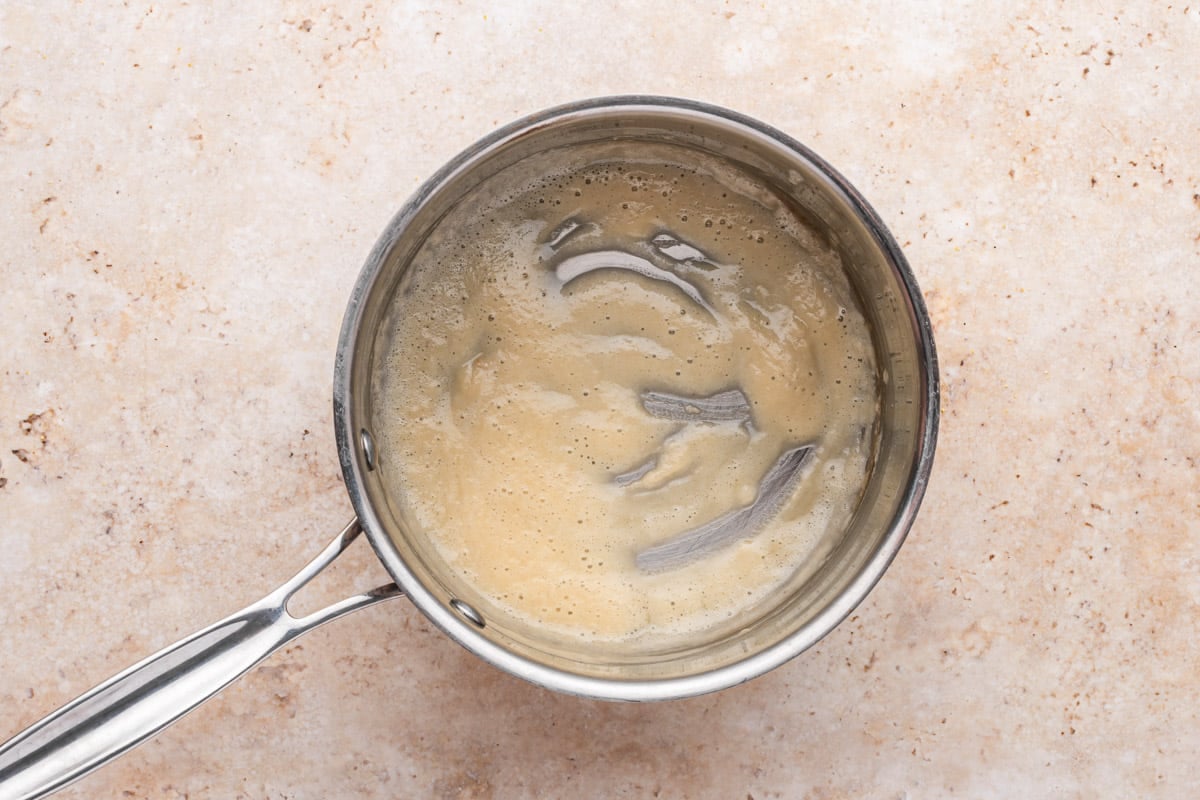 flour roux in a saucepan