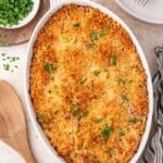 baked chicken cordon bleu casserole on a table
