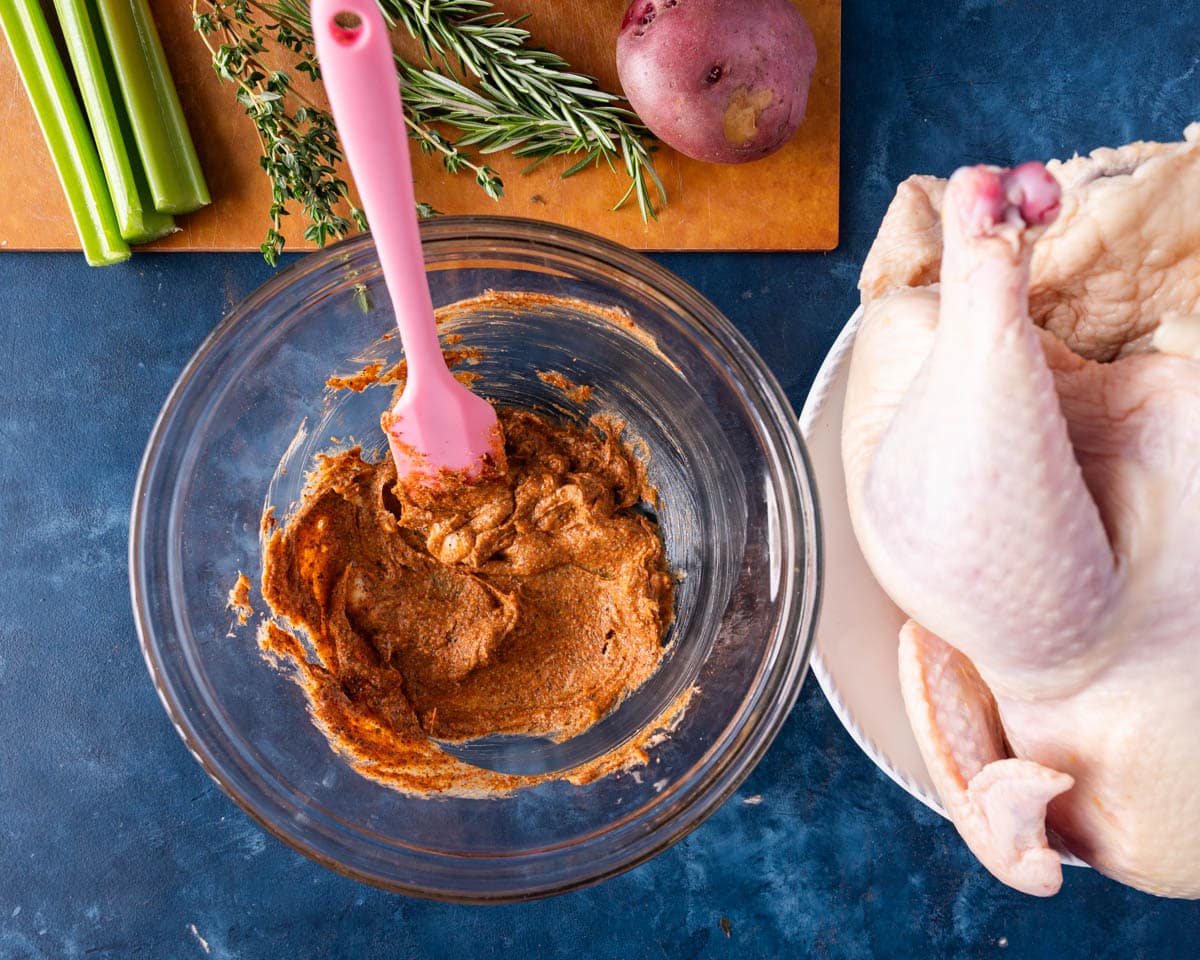 seasoned butter in a glass bowl
