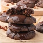 a stack of chocolate cookies