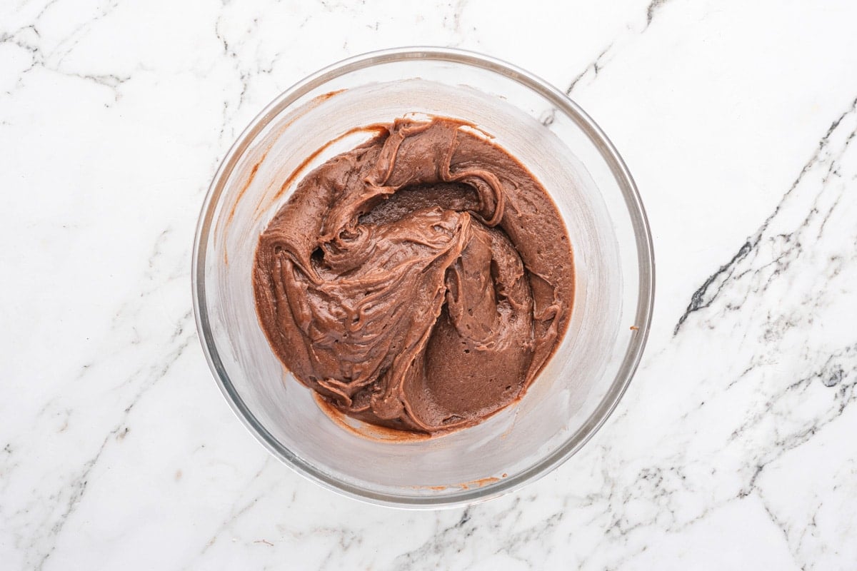 chocolate cookie dough in a bowl