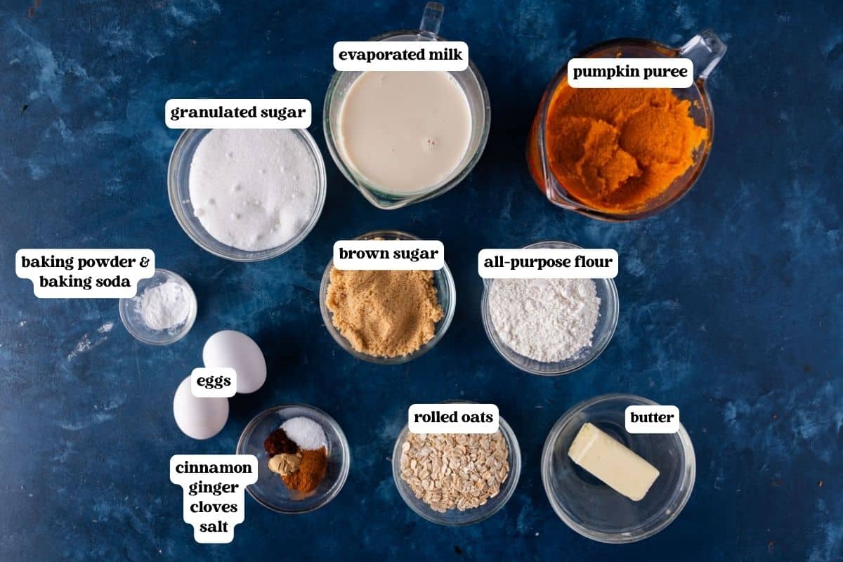 pumpkin crisp ingredients on a table