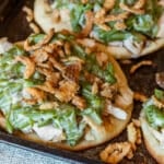 thanksgiving leftover green bean pizzas