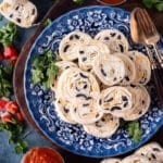 plate of tortilla roll ups