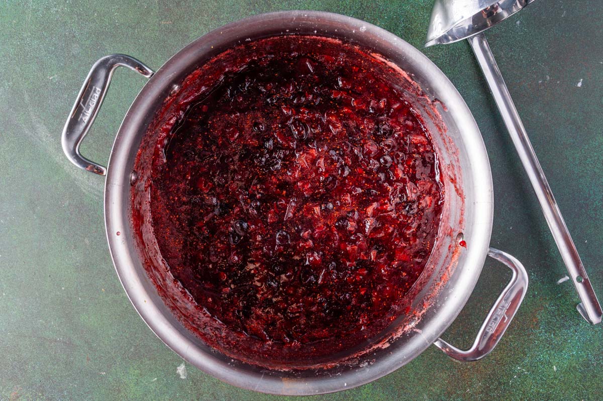 christmas jam in a saucepan