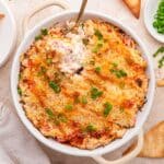 overhead view of crab rangoon dip