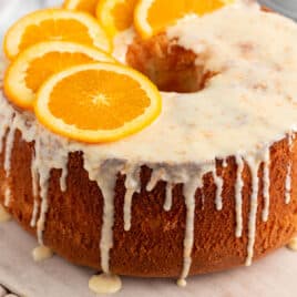 orange chiffon cake on a table