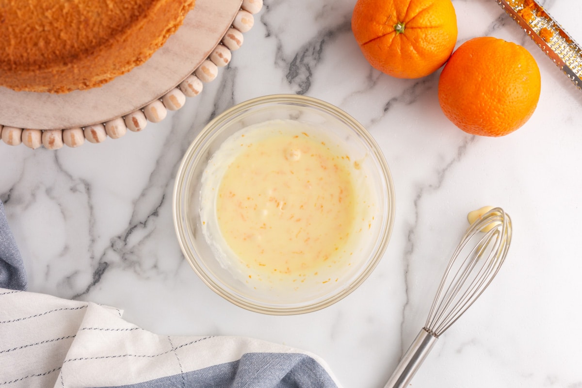orange glaze in a bowl on a table