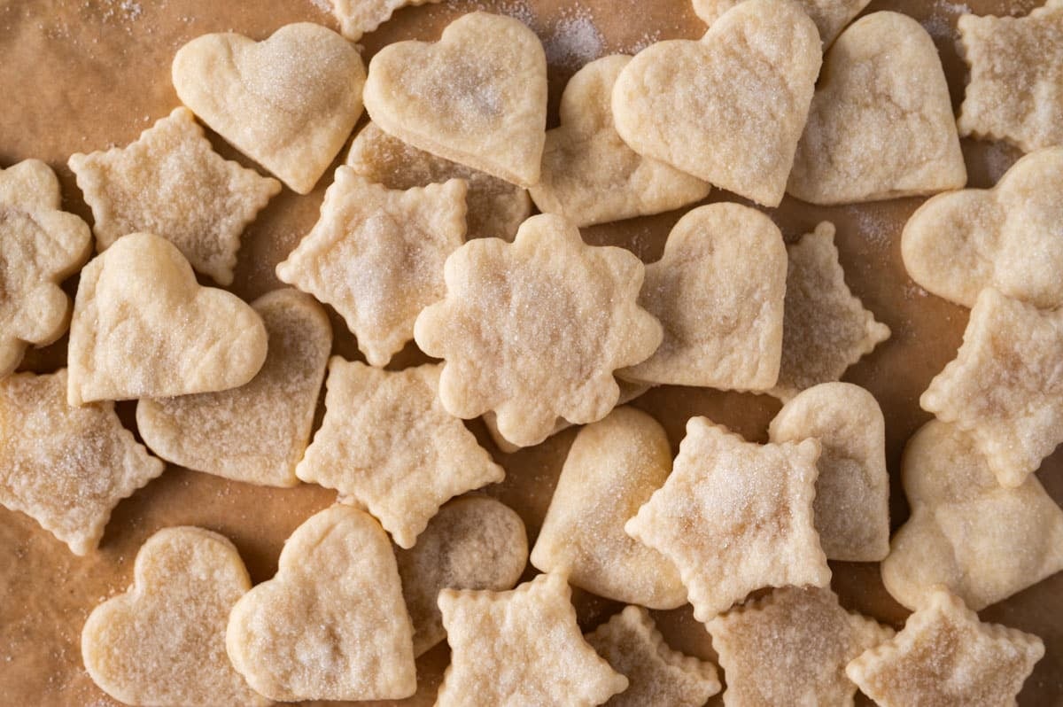 a pile of pie crust cookies on a table