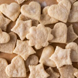 a pile of pie crust cookies on a table