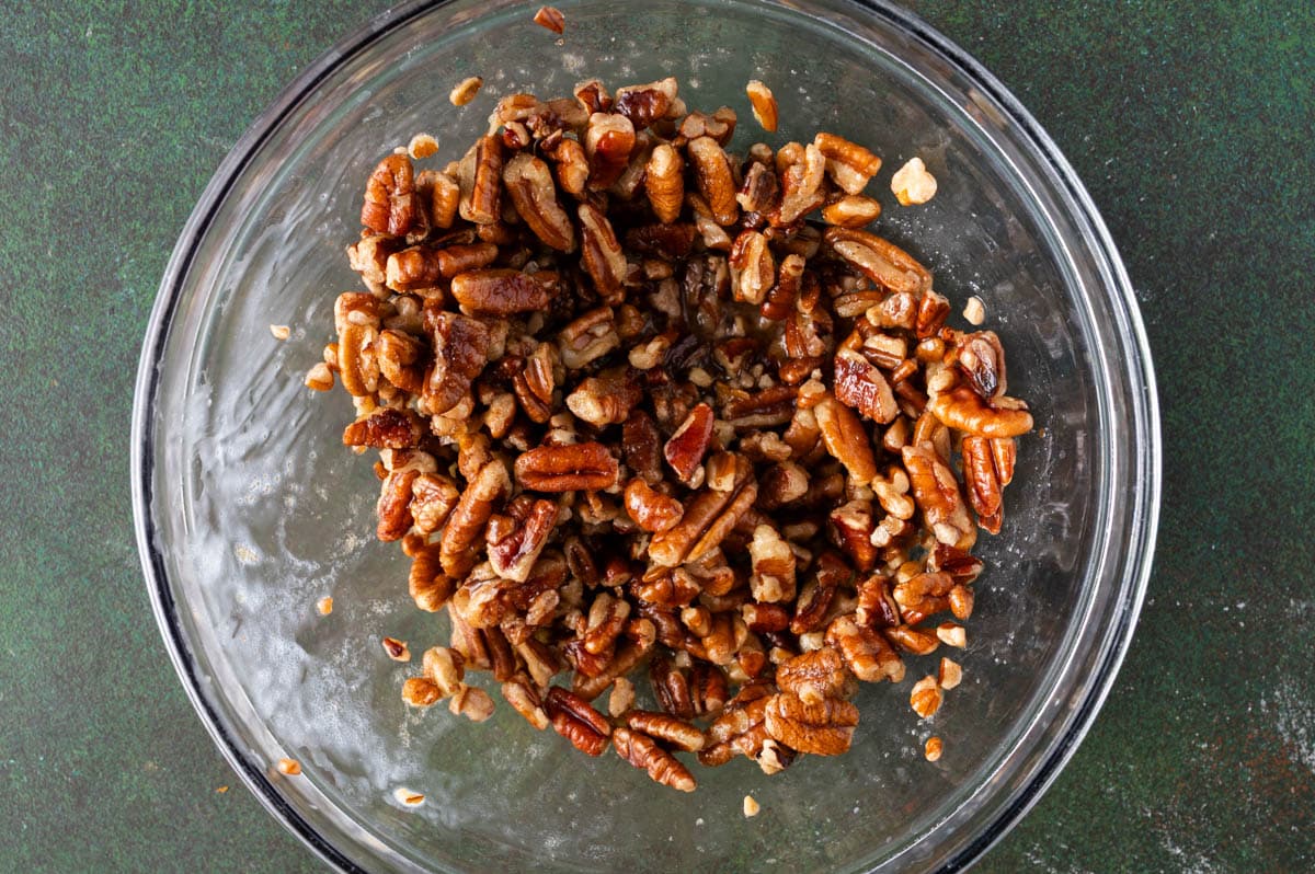 sugared pecans on a table