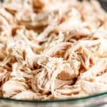 a bowl of shredded chicken