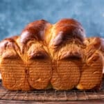 a loaf of milk bread sitting on a table