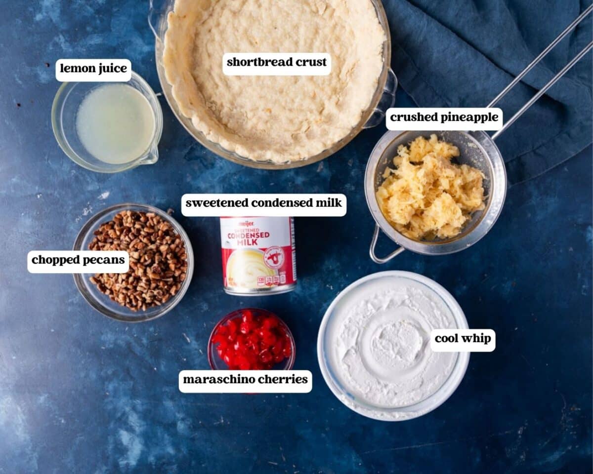 million dollar pie ingredients on a table