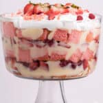 strawberry cheesecake trifle on a table