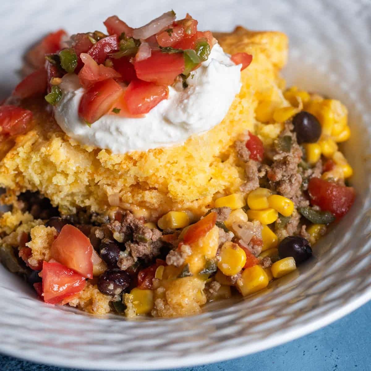 tamale pie in a bowl